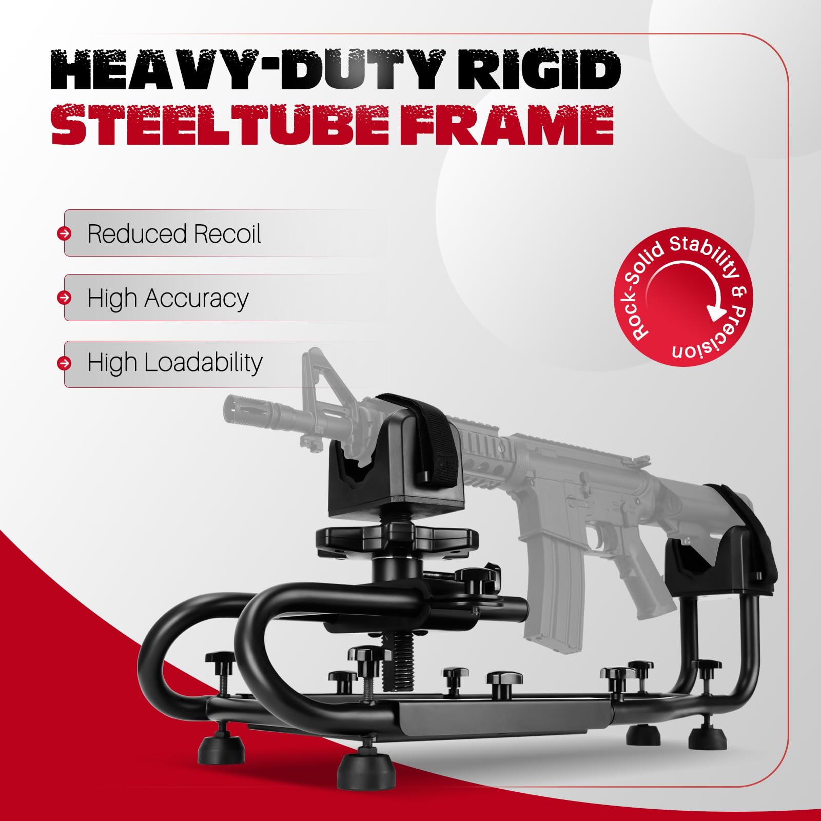 Pridefend Heavy Duty Adjustable Rifle Shooting Rest with Rigid Steel Frame,No Wobble & Non-Slip Shooting Rest for Recoil Reduction, Sight in, Stability for Shooting Range & Outdoor
