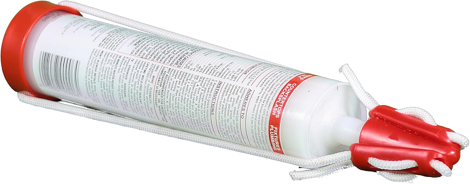 StrapCap Caulking Tube Cover (4Pack, Red) LeakProof Silicone Cap