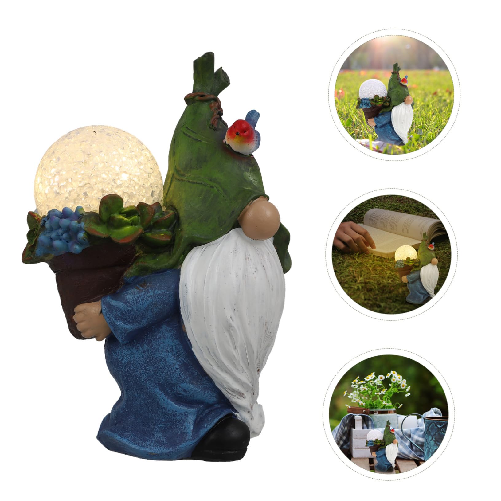BESPORTBLE Statue de GNOME Solaire Rouge en Résine pour Jardin Extérieur
