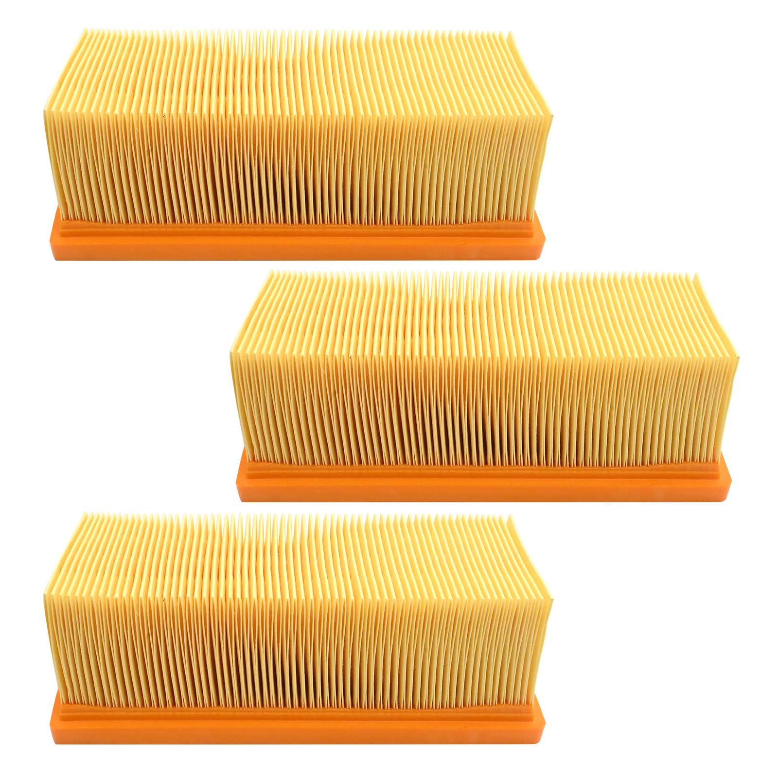 Hoypeyfiy 3er-Pack 6.414-498.0 Flacher Faltenfilter, Ersatz für Kärcher 2501, Ersatz für Kärcher 2501 TE, Ersatz für Kärcher 2601, Ersatz für Kärcher 2601 plus