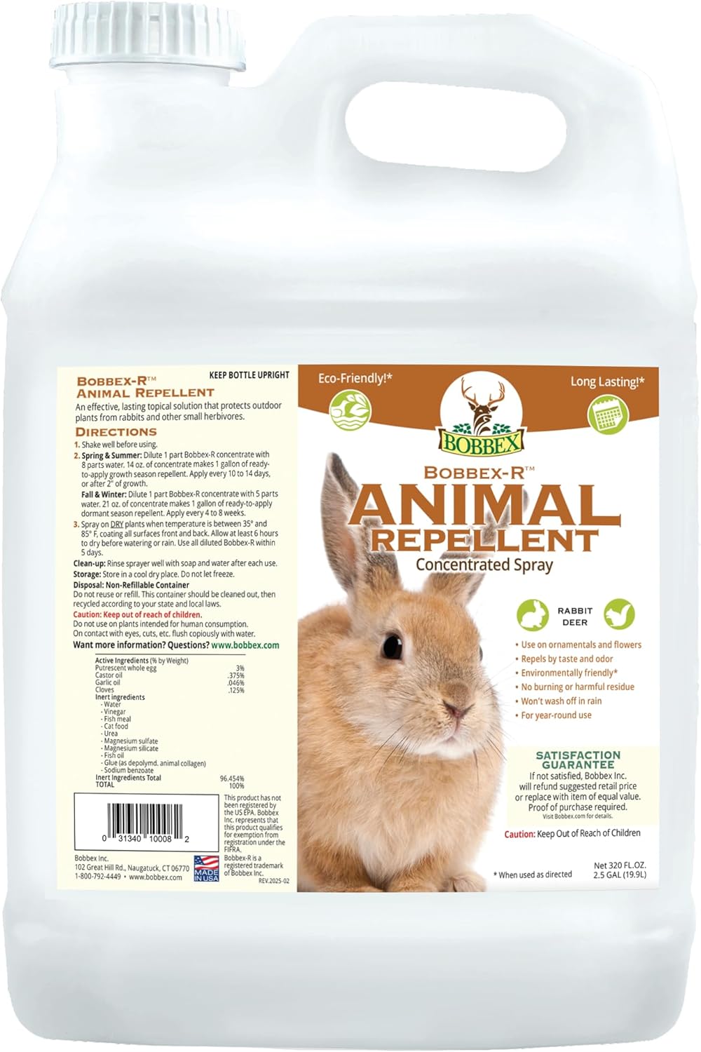 Animal Repellent - Bobbex | Ready-to-Use Outdoor Rabbit, Squirrel, and Chipmunk Repeller Spray (32 oz.) B550125