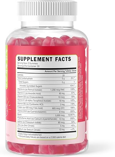 Miniatura 2 de Gomitas para el crecimiento del cabello con biotina de 5000 mcg + vitaminas C, E y zinc, ayudan a prevenir el adelgazamiento y la pérdida del