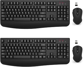 EDJO Wireless Keyboard and Mouse Combo, USB Plug & Play (2 Pack)