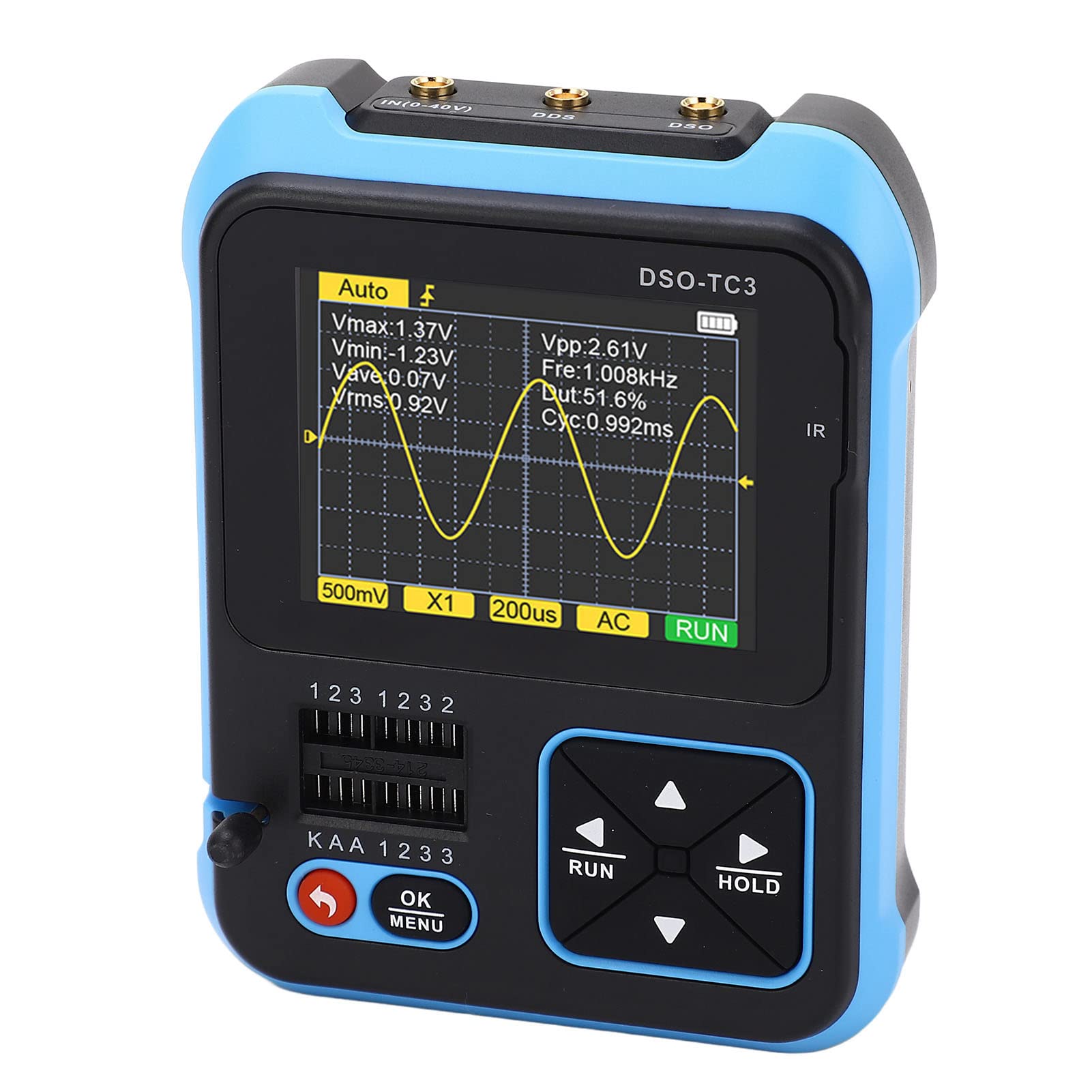 Portable Digital Oscilloscope Transistor Checker Tester, Handheld Oscilloscope Meter for Circuit and Component Testing (Standard)