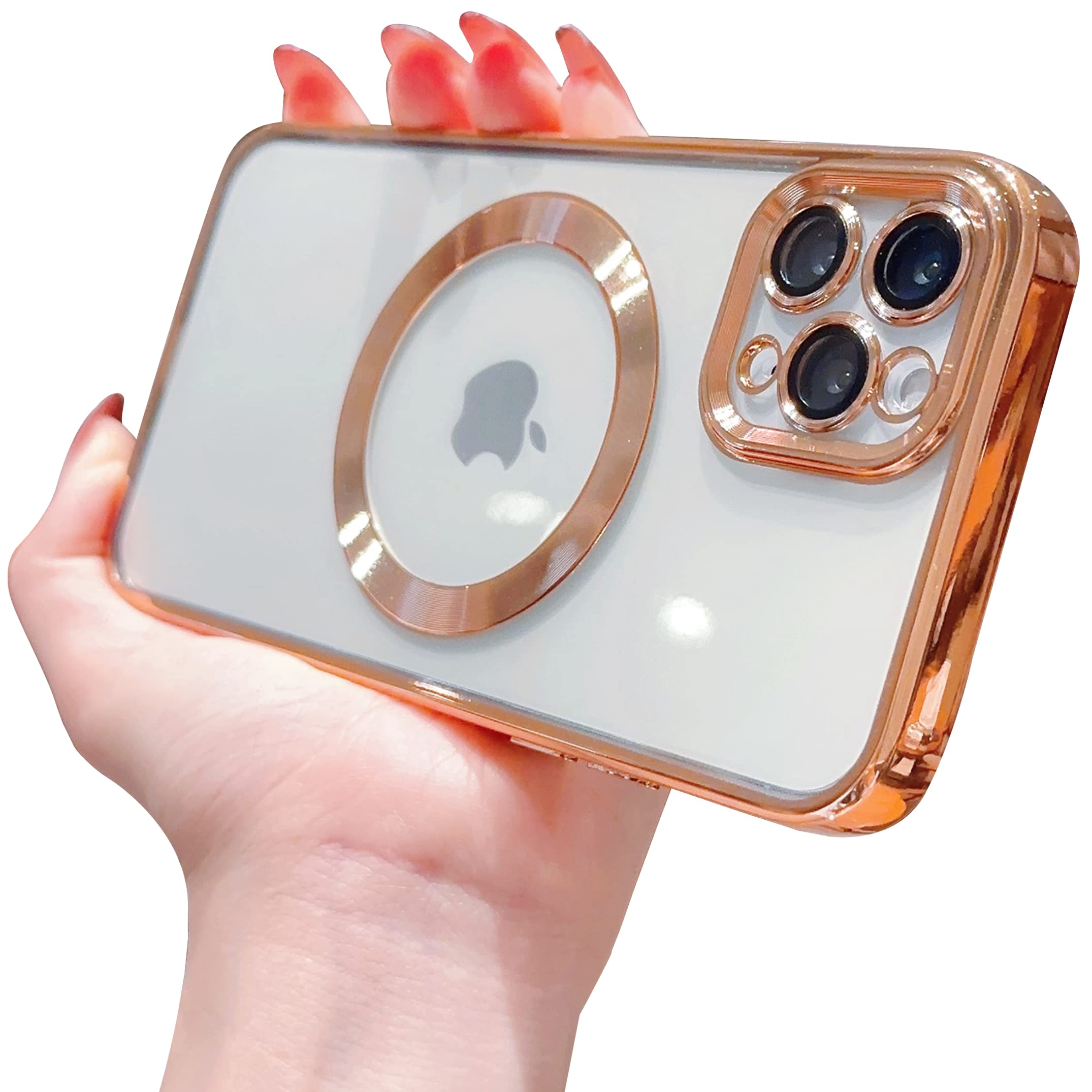 ZSYTZLfor iPhone 11 Pro Max Case with MagSafe,Compatible MagSafe Wireless Charging,Camera Lens Protective Anti-yellow,Anti-Scratch Silicone Shockproof Clear Cover for iPhone 11 Pro Max Case (Gold)