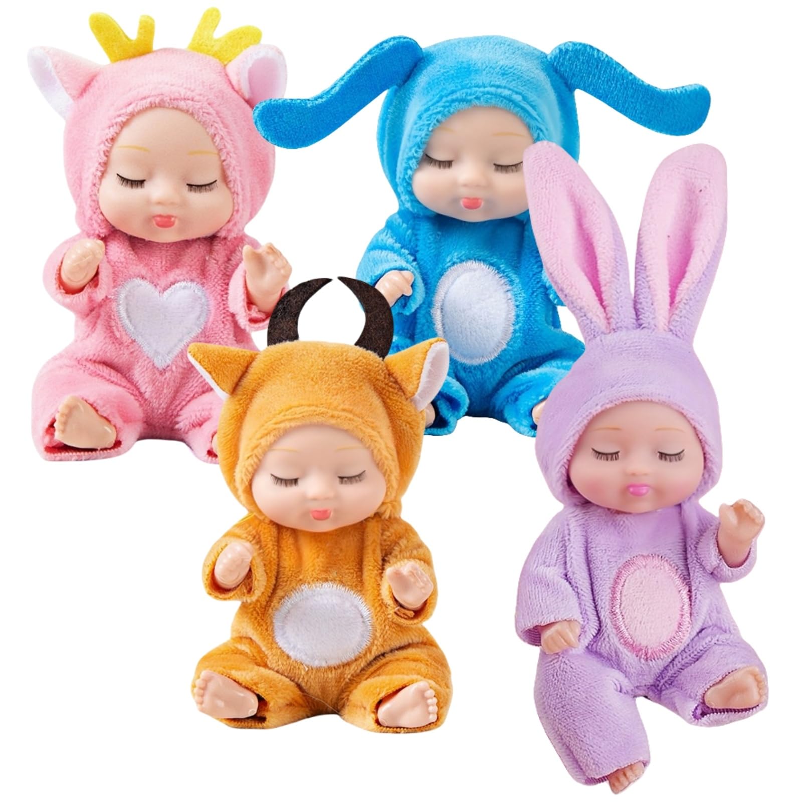 Amazon.com: SwankyStyle 4 Pcs Adorable mini Baby Dolls with Cute
