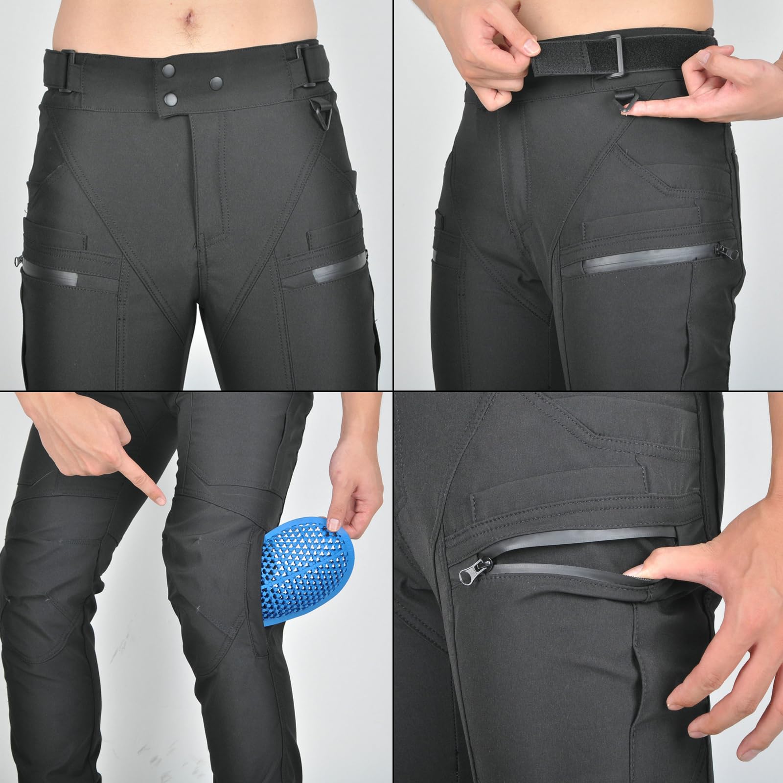 Pantaloni Moto Uomo Resistente Idrorepellente Antivento Vita Alta Quattro Stagioni Motocross Racing Turismo