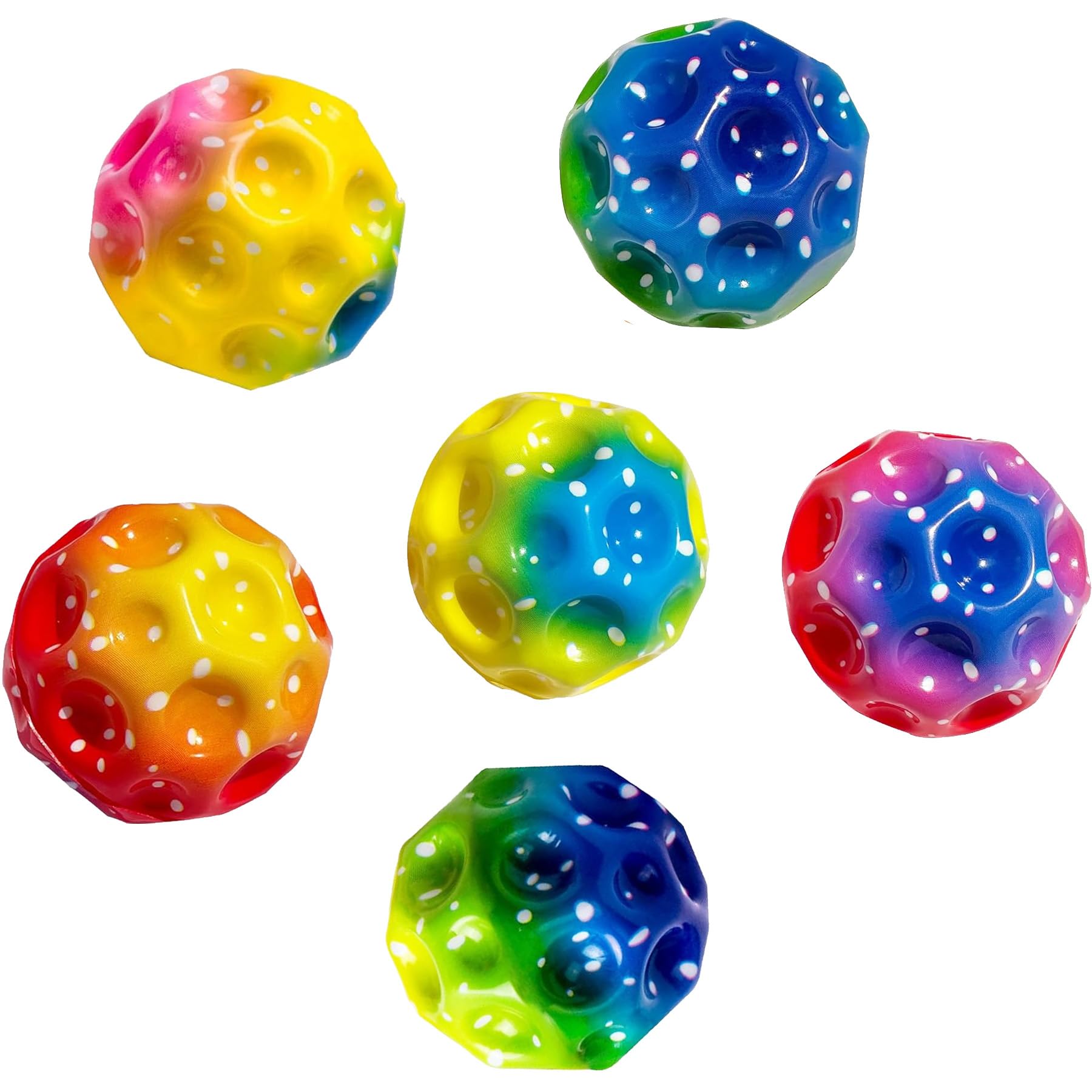 TZEKING 6 Stück Hohe Springender Gummiball,7 cm,Hüpfende Bälle in 6 Farben,Leicht zu Greifen,Geschenke für Jungen und Mädchen,Geeignet für Erwachsene zum Stressabbau