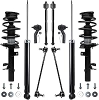 Vista 369 de Detroit Axle - Kit de puntales delanteros para Ford 2000-2004 Focus 2 puntales con muelle helicoidal 2 brazos de control inferiores con rótulas 2001