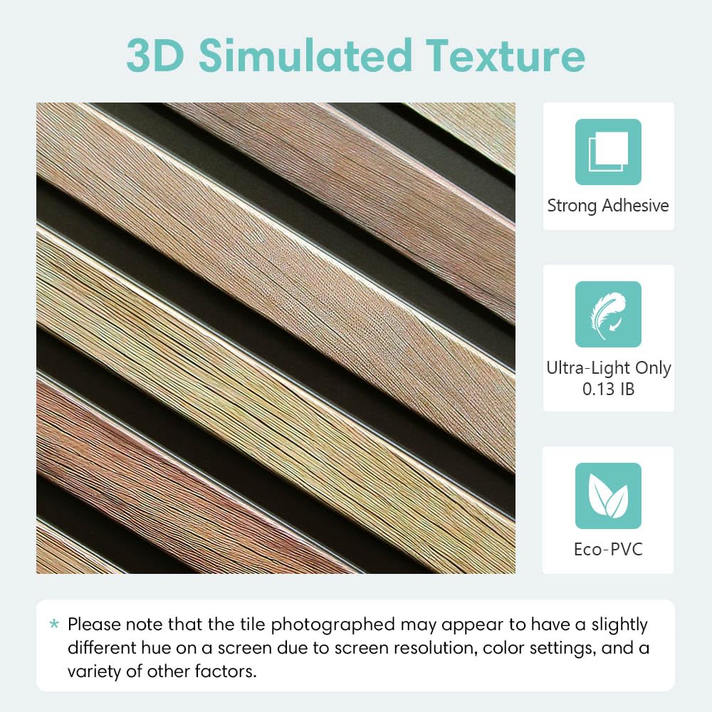 Commomy Paneles de pared de 3D, imitación de madera, 30 x 30 cm, 10 Piezas, autoadhesivos, pvc, paneles 3D decorativos pared decoracion de interior sala estar fondo dormitorio