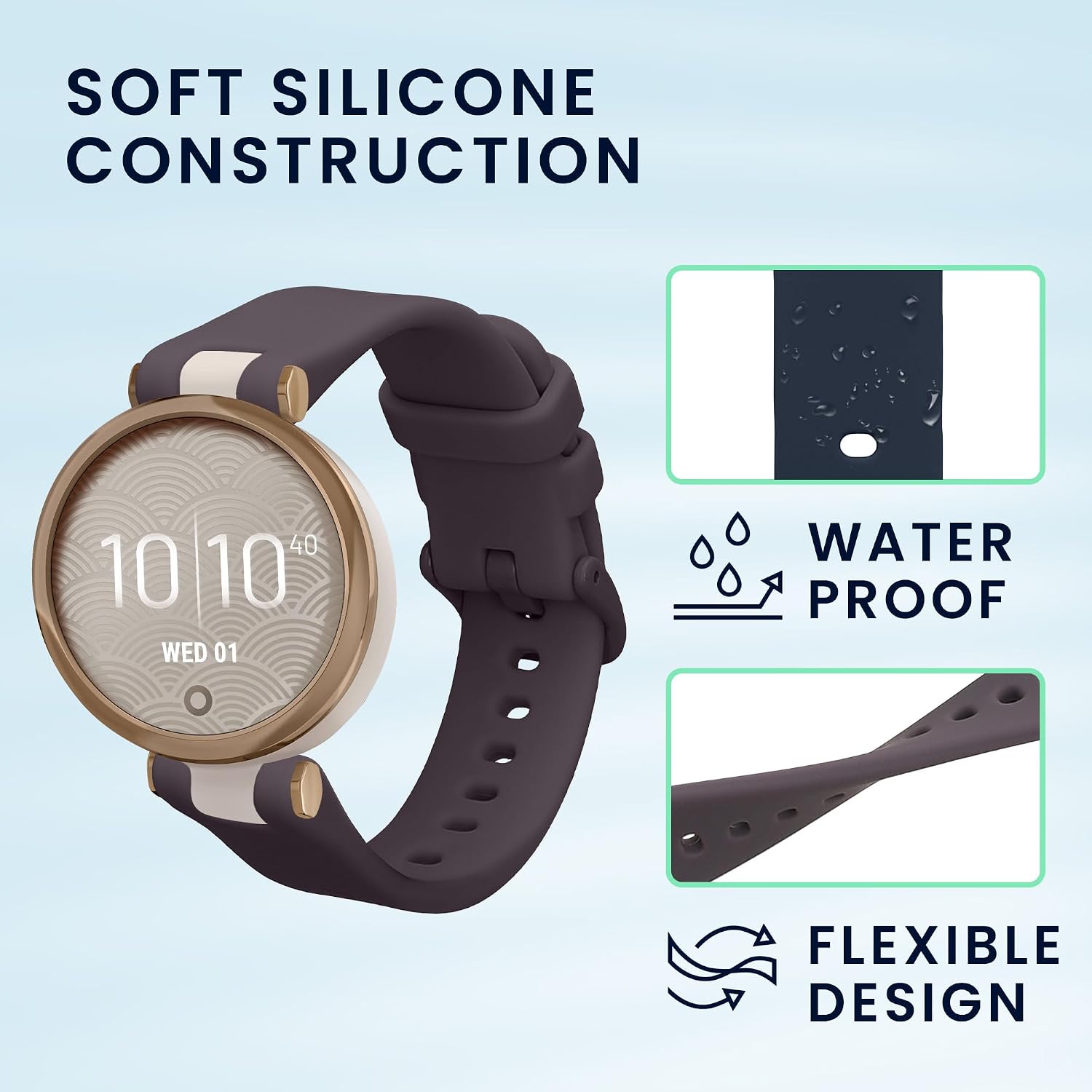 kwmobile Straps Compatible with Garmin Lily Sport Straps - 2x Replacement Silicone Watch Bands image 4