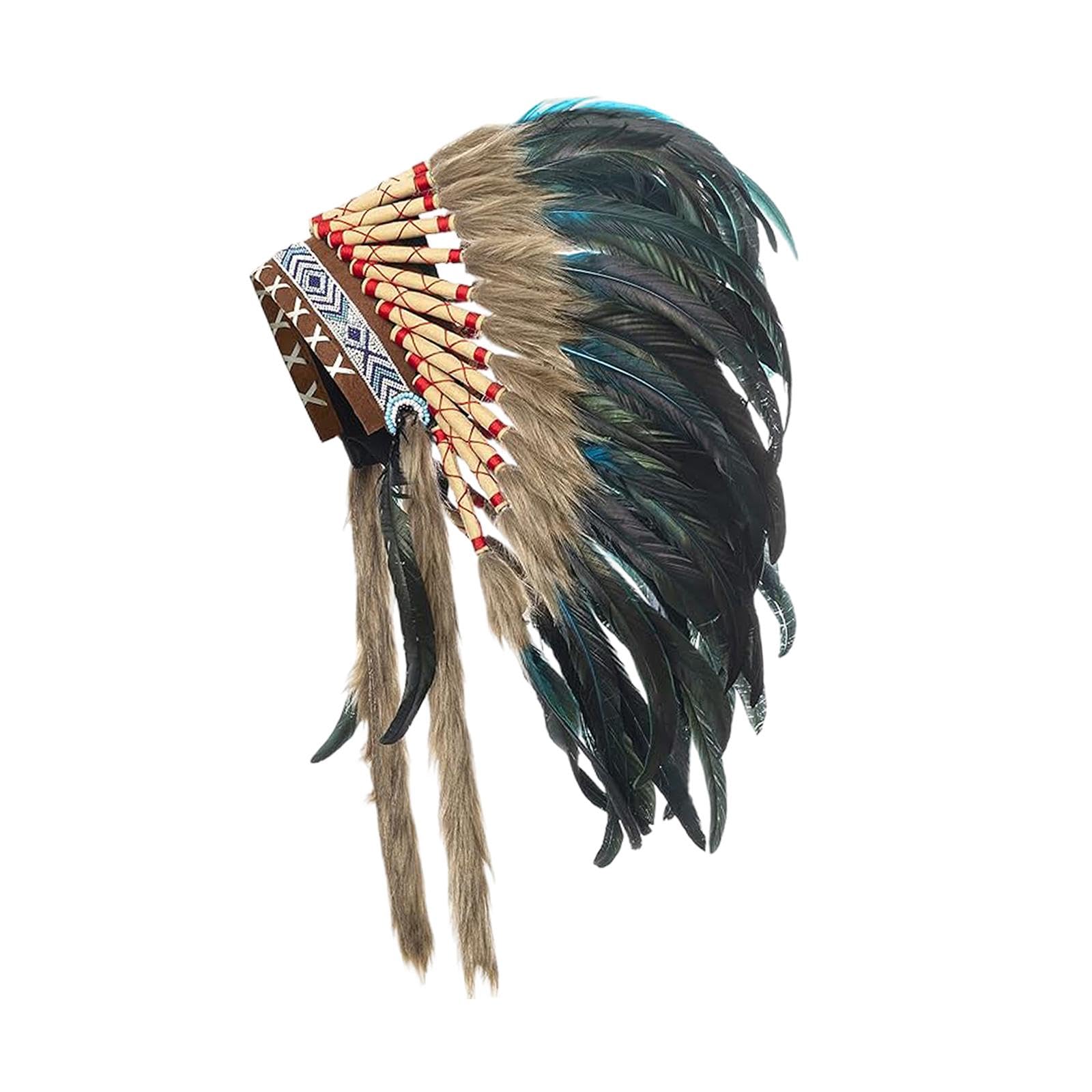 Stxdynjy Native American Indian Headdress, Hat, Costume Accessories
