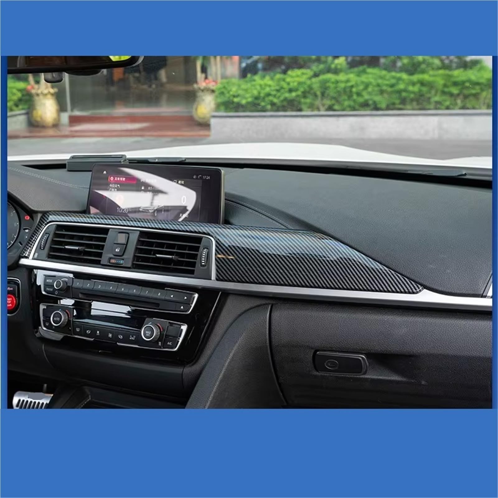 Adorno Salida De Aire Compatible Con F30 F34 F32 F33 F36 2013-2018 Patrón De Fibra De Carbono Embellecedor Interior Panel De Control Central Embellecedor Estilo De Coche