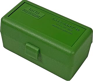 MTM 50 Round Flip-Top Rifle Ammo Box .22-250 to 7.62 X 39, Green