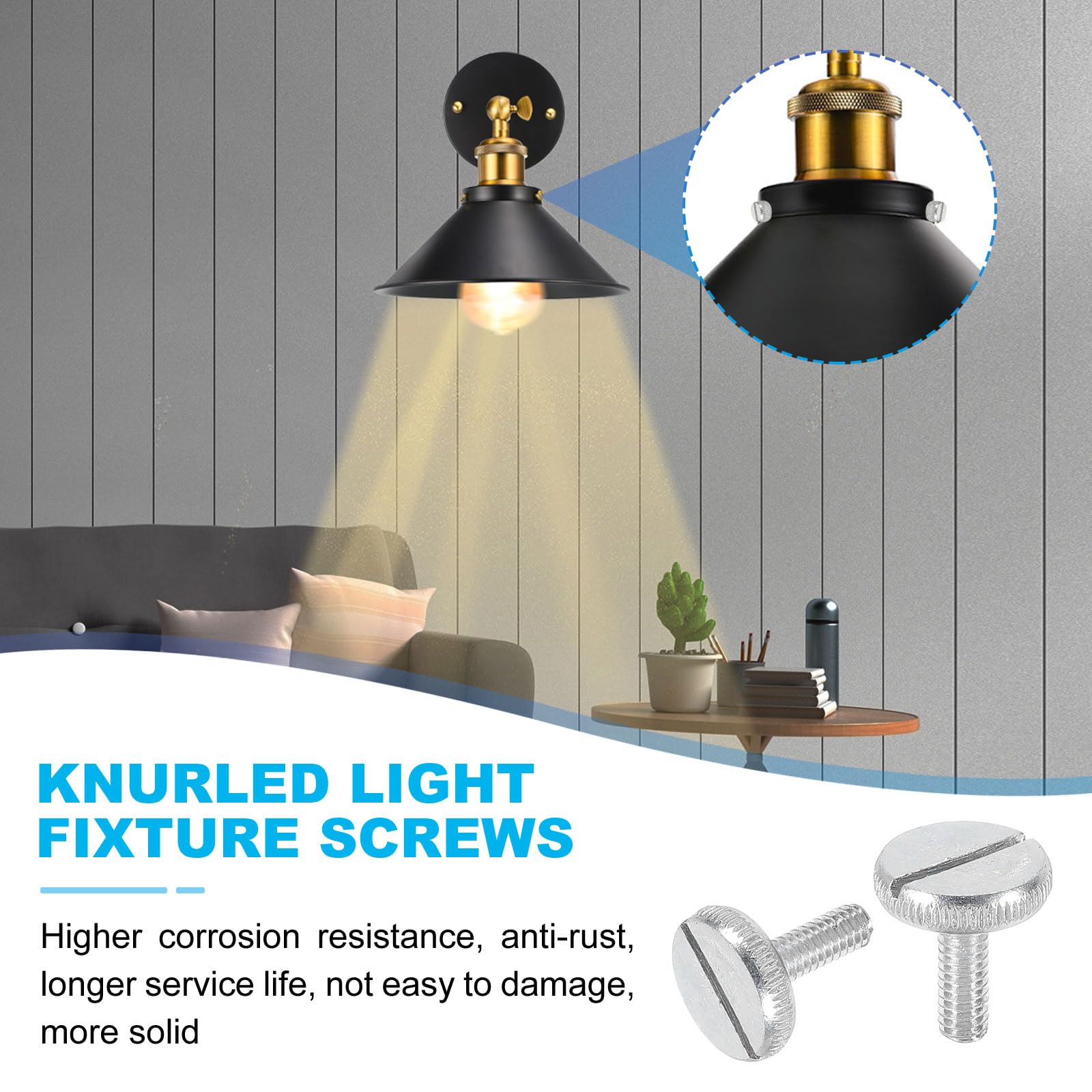 PATIKIL 8#-32x12mm Knurled Light Fixture Screws - Image 4