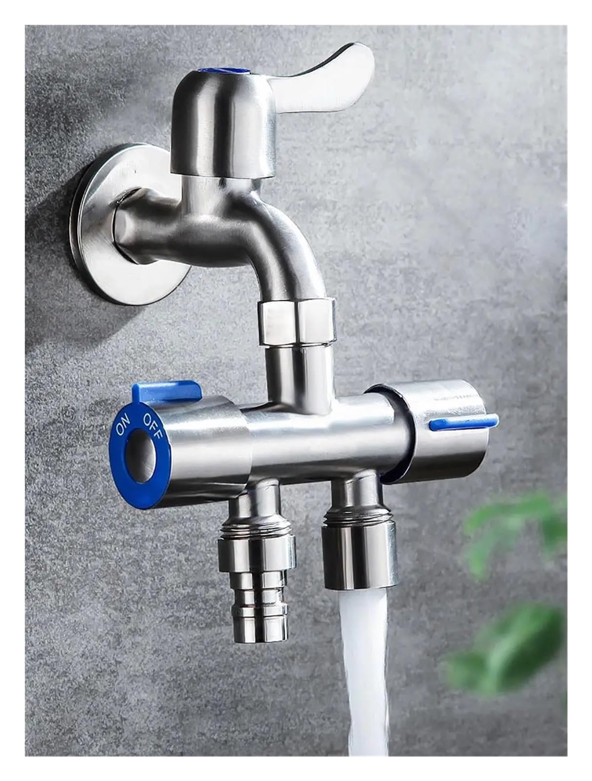 2 uds Control Dual Uso Doble Ducha de 3 vías válvula desviadora Agua Grifo válvulas ángulo llenado Lavadora Accesorios baño para Grifo, Manguera de Jardín(Size 1)