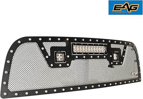Miniatura 5 de EAG Rejilla de malla de alambre de acero inoxidable negro con luces LED para Ram 13-18 25003500