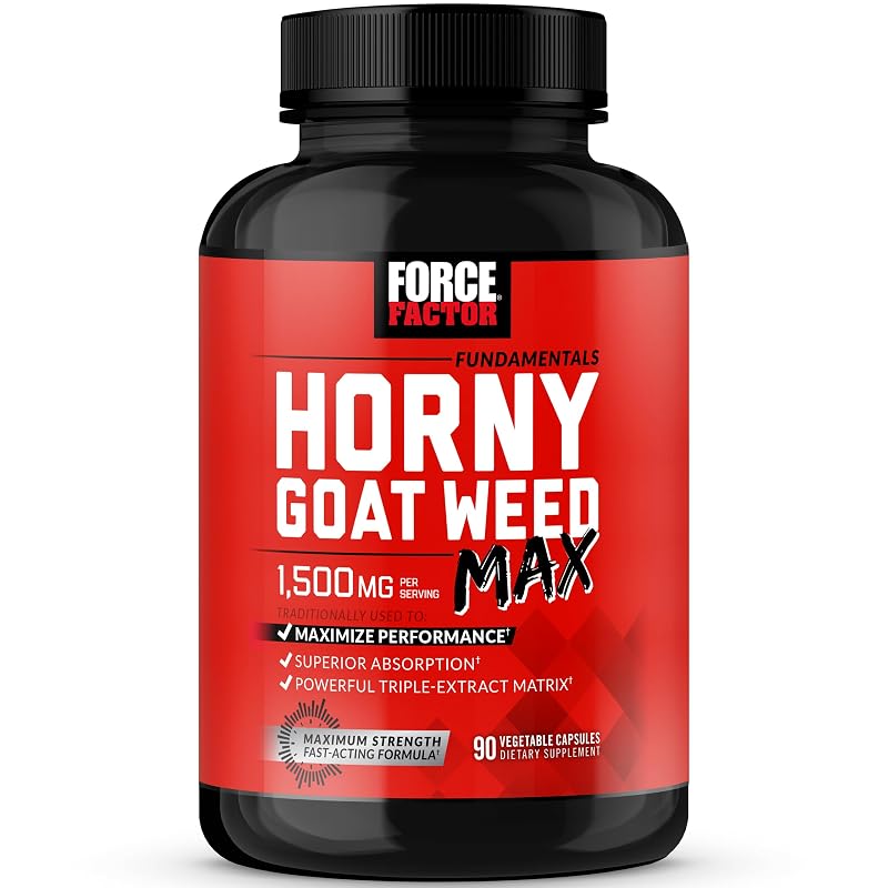 Force Factor Suplemento fitoterápico de epimédio 1.500 mg 90 cápsulas