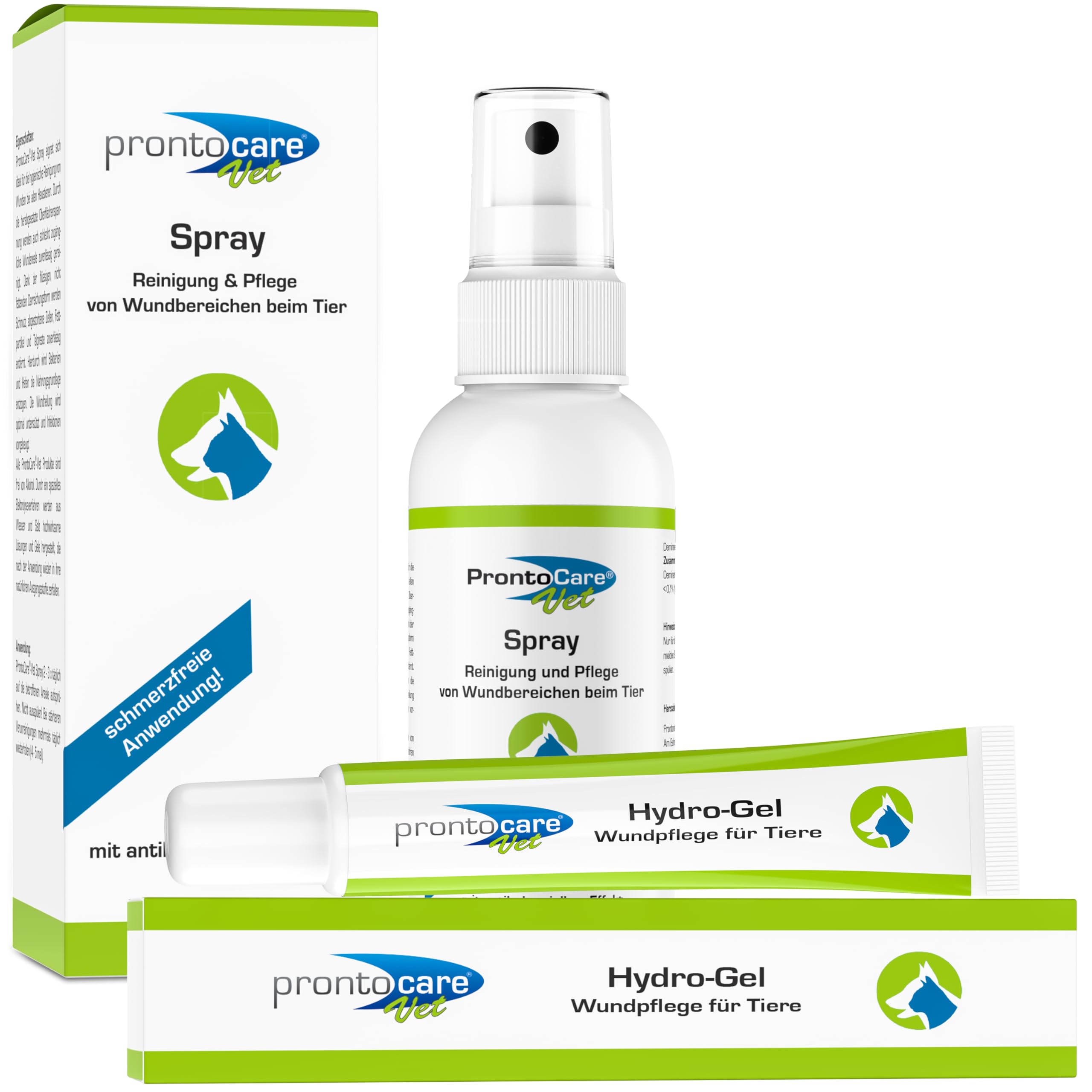 Prontocare Sparset Wunde Wundspray & Wundgel 75/20ml | optimale Wundversorgung für Hunde, Katzen und andere Heimtiere