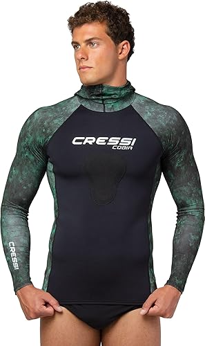 Miniatura 1 de Cressi Adult Camouflage Hooded Rash Guard - Cofre acolchado de neopreno  Cobia consigue el equipo Hunter