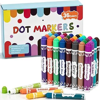 DOSEWART 36 Color Dot Markers for Kids Washable Bingo Markers Drawing Coloring Arts and Crafts Supplies Dot Paint Marker Set