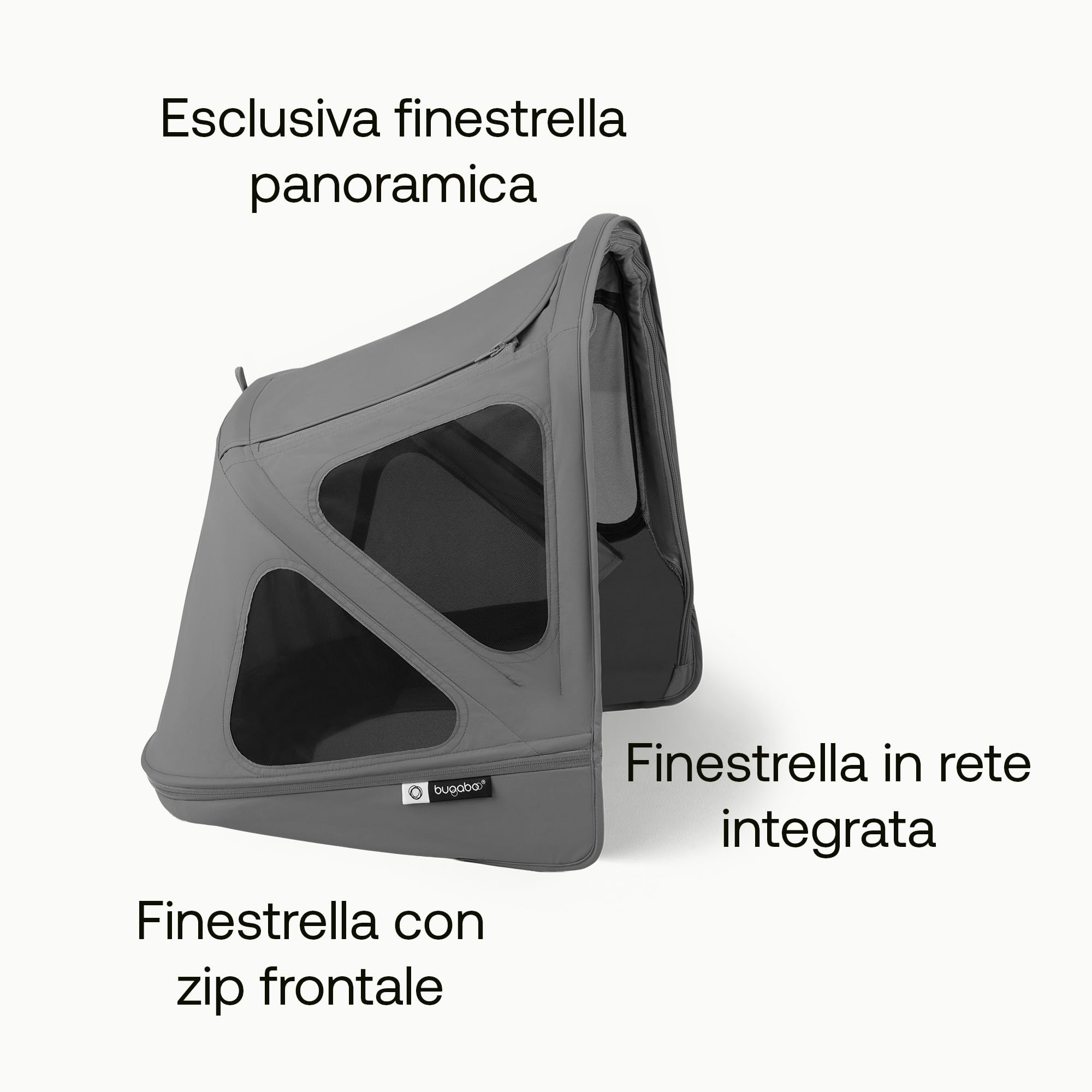 Bugaboo Donkey 6 Cappottina Breezy, Resistente all'Acqua | Estensibile per una maggiore copertura e una Protezione Solare ottimale, Compatibile Con Passeggini Donkey, Moon Grey