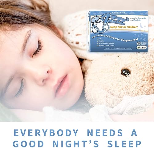 Miniatura 5 de Ayuda para dormir para niños-30 pastillas con sabor a fruta, se derriten rápidamente Recomendado por pediatras. Todo natural Resultados