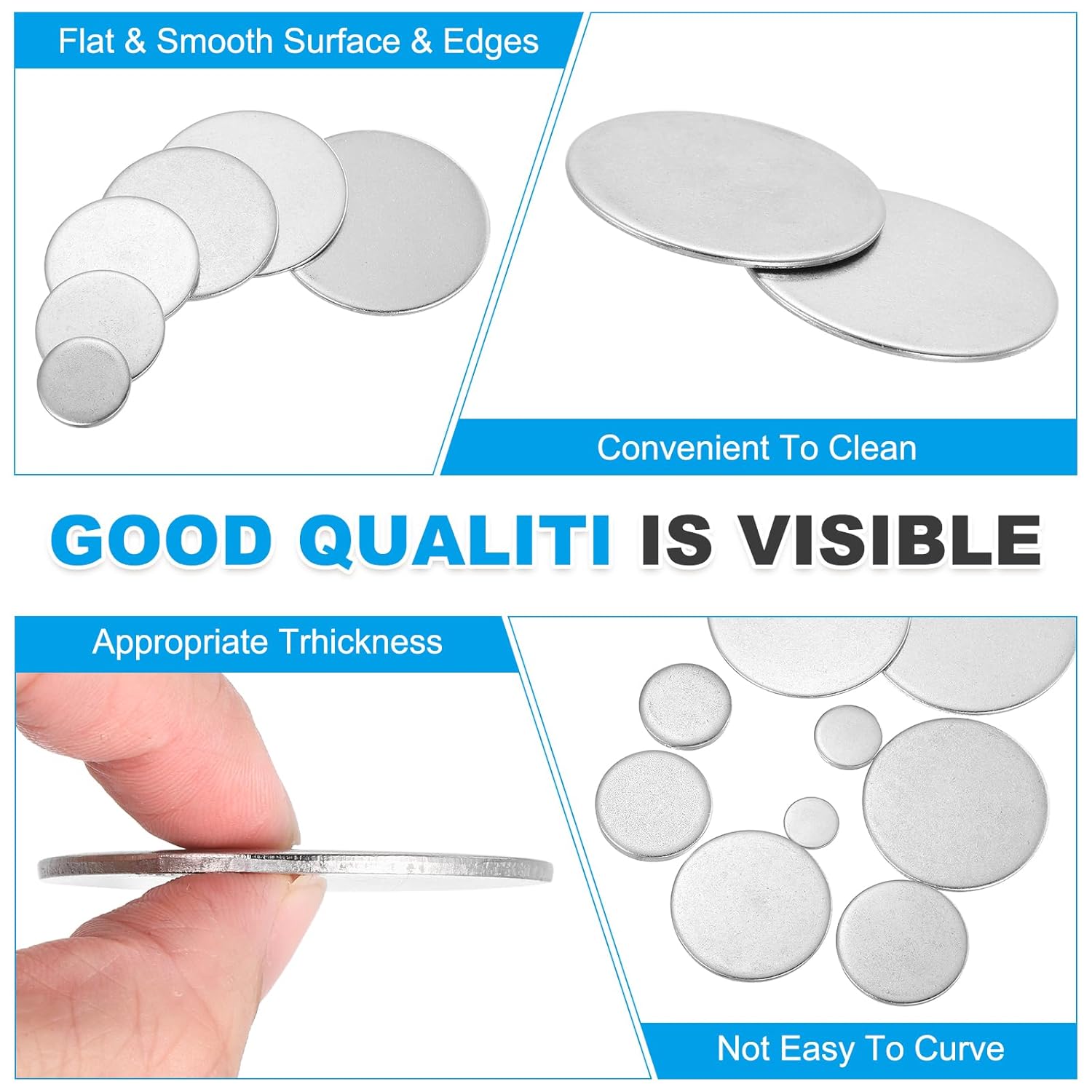 MECCANIXITY Stainless Steel Disc, 3-5/32"(80mm) Dia x 0.12"(3mm) Thick Round Metal Stamping Blanks Tags Metal Round Circle Flat-Plate Sheet for Engraving Stamping Name Tag Crafts, Pack of 2