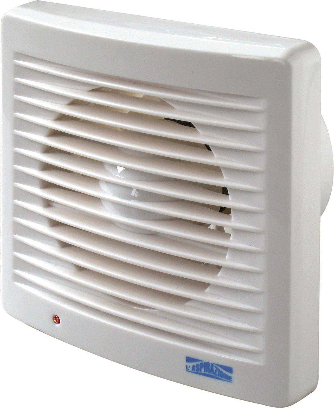 La Ventilazione D. Mm 120 - Aspiratore elicoidale elettrico in pvc colore bianco.​incassabile a muro con sistema a imbocco ed indicatore luminoso di funzionamento. 230 v - 16 w - 2200 giri al min.