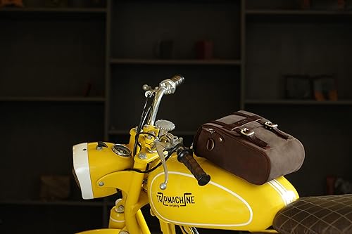 Miniatura 2 de Trip Machine Company Motorcycle Leather Magnetic Tank & Tail Bag Dark BrownTobacco