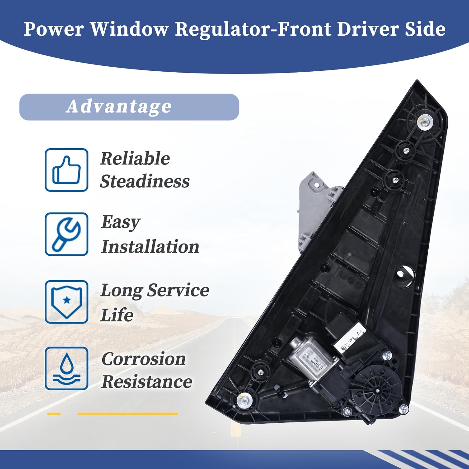 Power Window Regulator Front Left Driver Side Compatible with Hyundai Veloster Turbo 2012 2013 2014 2015 2016 2017 Replace 824012V010, 6Pin