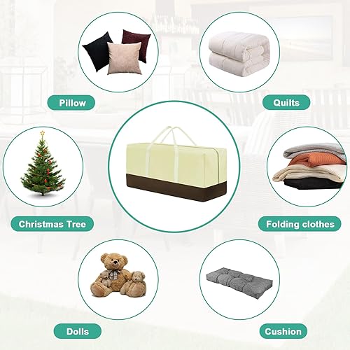 Miniatura 4 de Bolsa de almacenamiento de cojines para exteriores, bolsa de almacenamiento 420D Oxford impermeable para patio, bolsa de almacenamiento extragrande