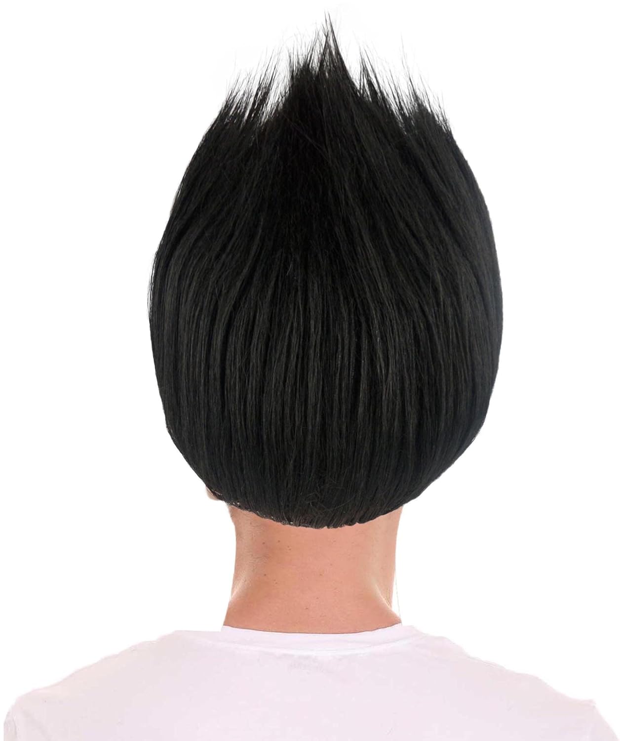 HPO Teen & Adult Unisex Black Straight Troll Wig – 10" Synthetic Fiber Hair – Breathable Capless Cap – Ideal for Halloween, Cosplay, Festival & Anime Party