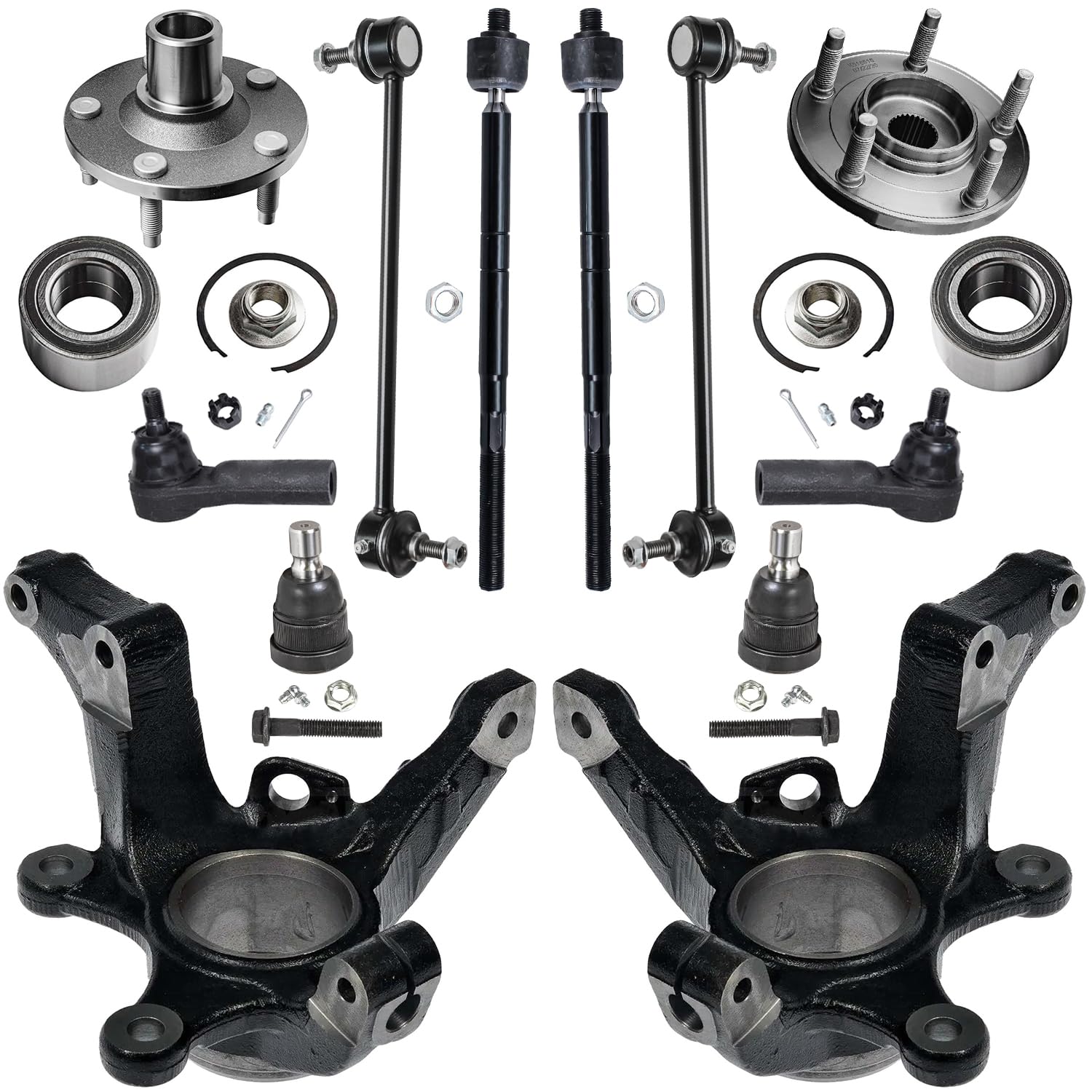 Detroit Axle - 12pc Front Loaded Knuckles Kit for 05-07 Ford Escape