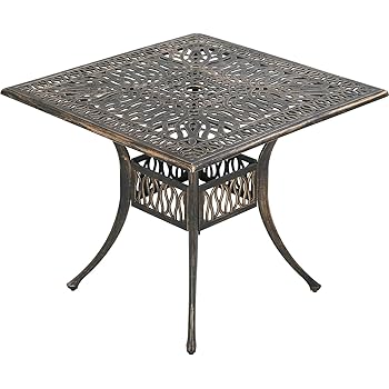 Amazon Com Patio Dining Table Outdoor Dining Table Wrought Iron Patio Furniture Outdoor Table Patio Table Patio Furniture Weather Resistant Garden Outdoor
