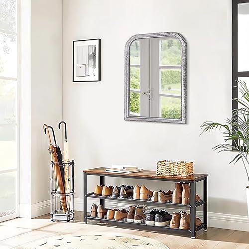 Miniatura 2 de Espejo rectangular de madera rústica, espejo de pared decorativo grande de 20 x 16 pulgadas, para dormitorio, sala de estar, baño, entrada, tocador,