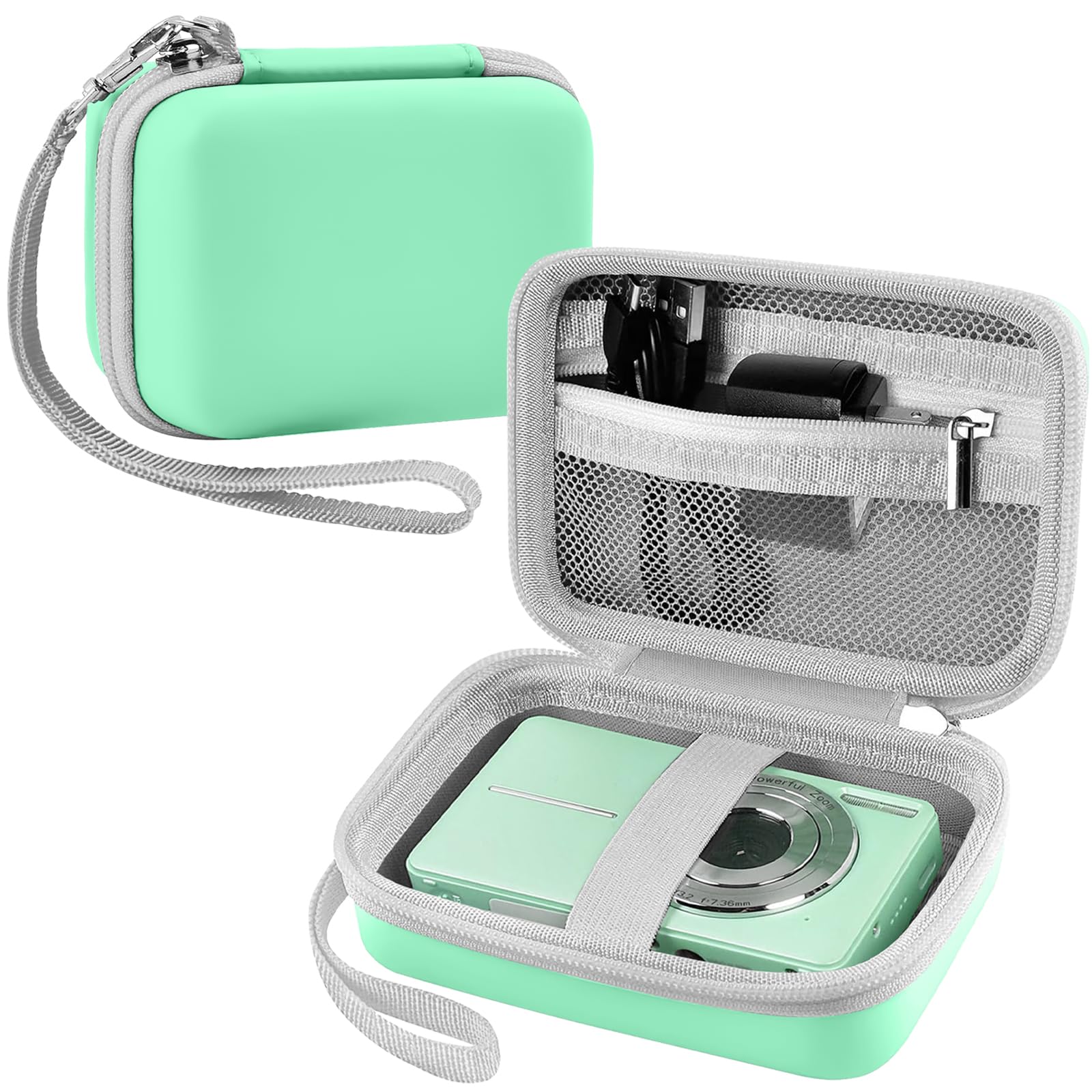 Leayjeen Digital Camera Case Compatible with Lecran/CAMKORY/IWEUKJLO/VAHOIALD/uikicon/jckduhan/akjjhfue FHD 1080P 44MP Point Digital Camera,Compact Digital Camera for Teens and Kids-Green(Case Only)
