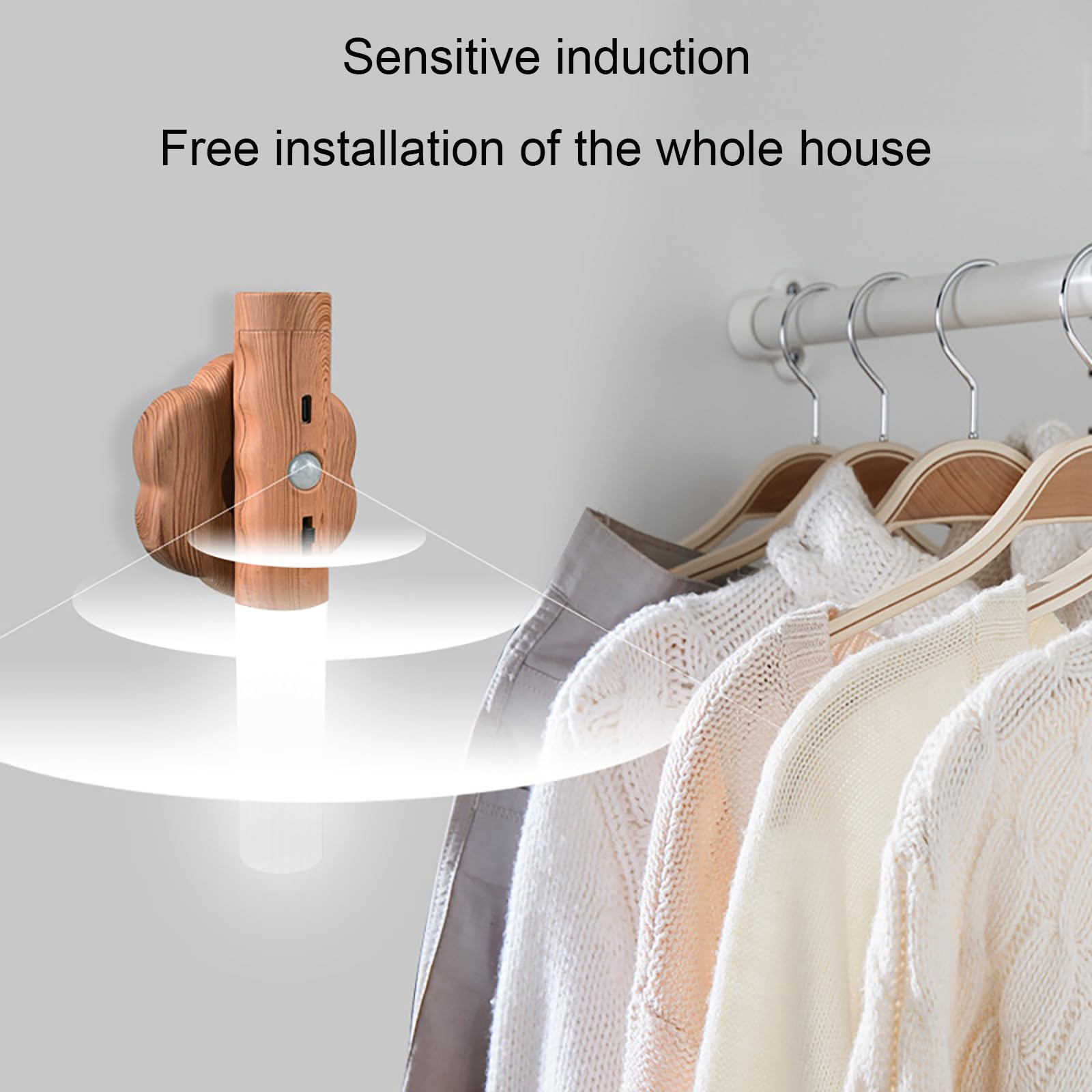 Aplique de Pared para Interiores, Recargable por USB, Regulable, LED de Noche, 3 en 1, lámpara de Pared inalámbrica, Sensor de Movimiento, Linterna de Pared para Dormitorio, pasil