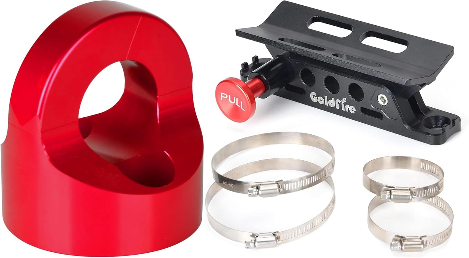 Goldfire Red Style RZR Front Tow Hook Billet Aluminum Tie Anchor Towing Hitch Adjustable Quick Release Fire Extinguisher Mount Holder Brackets for Polaris RZR Turbo XP 4 1000 2014-2020