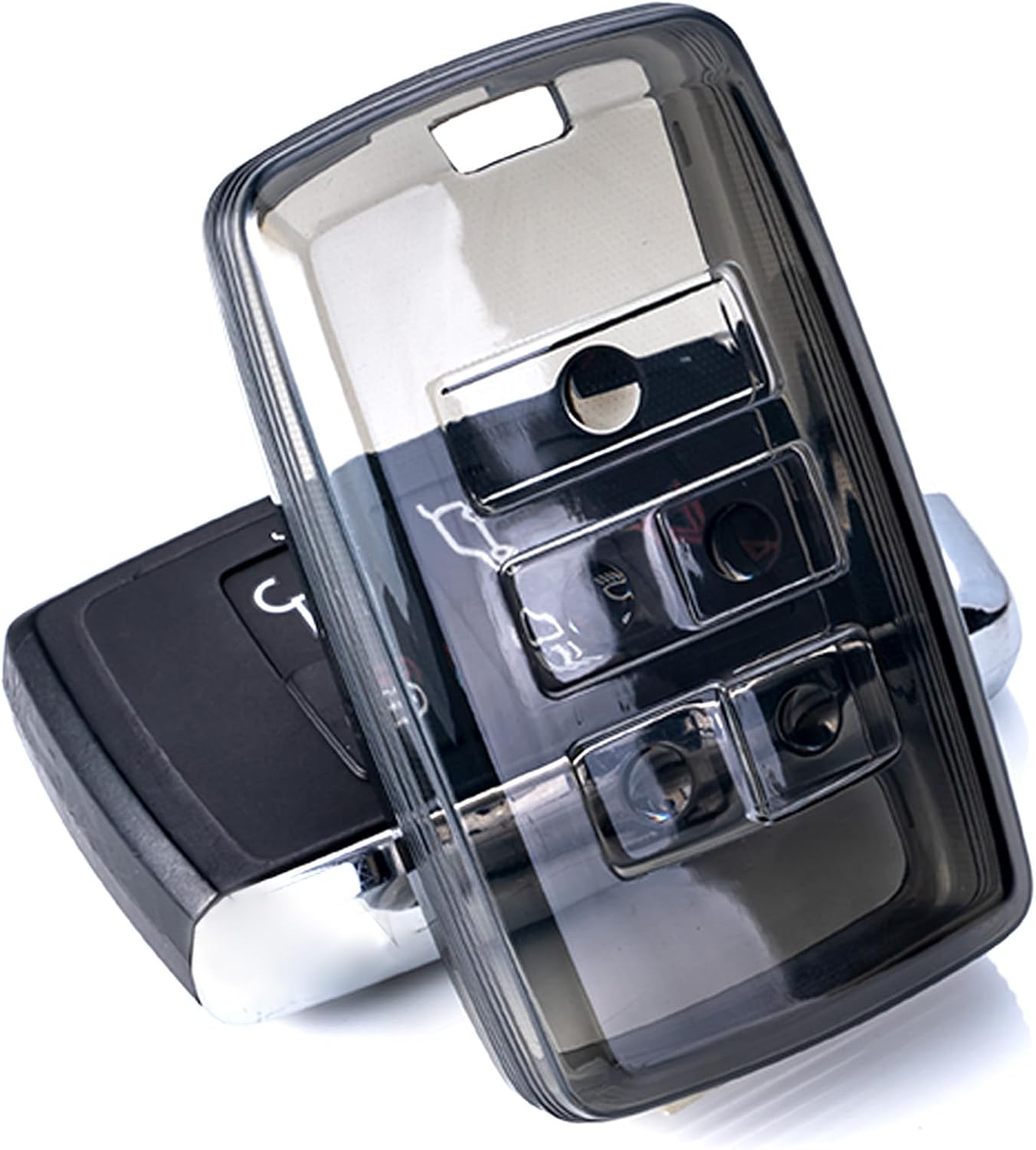 for Land Rover Key Fob Cover TPU 5 Buttons Car Key Fob Case Fit for 2018-2023 Land Rover Range Rover Evoque Vogue Discovery 5 Sport Jaguar E I-PACE Car Remote Key Case Shell Protector(Black)