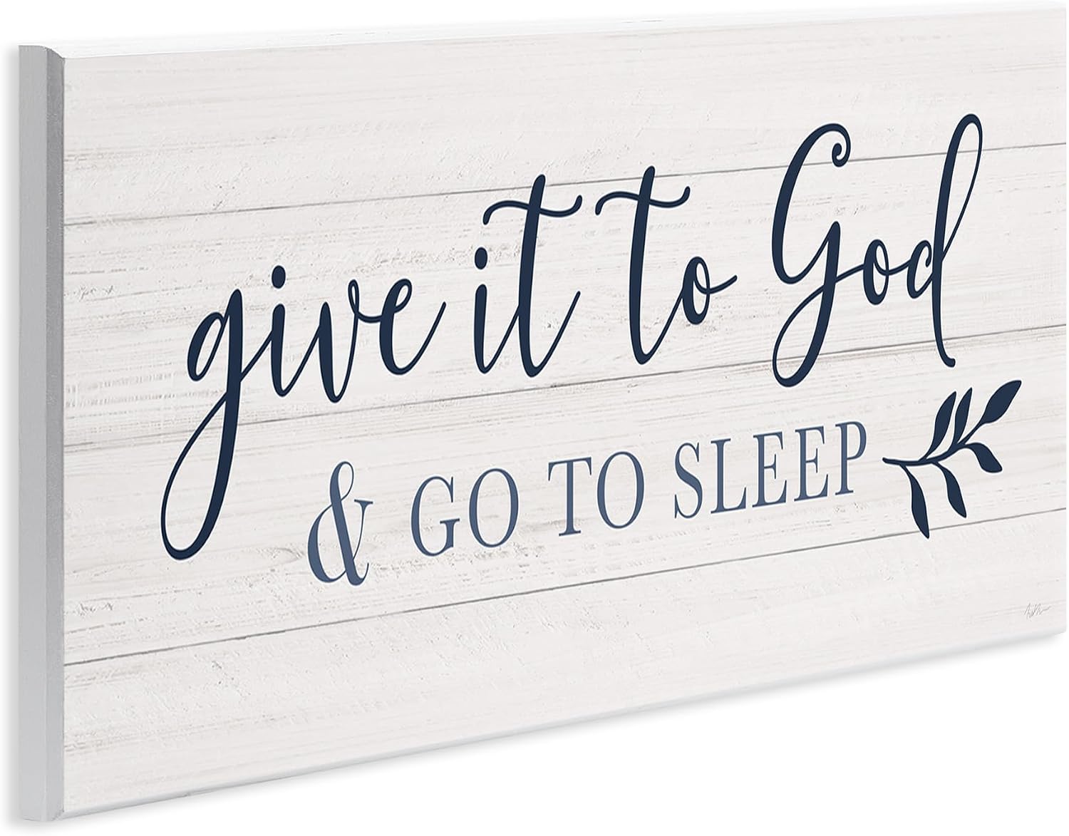 Stupell Industries 'Give to God & Sleep Motivational Bedtime', Wall Plaque Art, 17 x 7 Inches, Easy to Hang and Sturdy, Made in USA, by Natalie Carpentieri