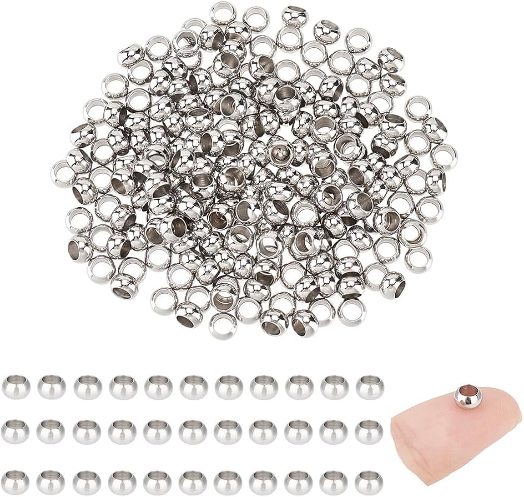 50 Distanziali Per Gioielli UNICRAFTALE | Tondi Piatti In Acciaio Inox | Diametro 10mm, Foro 2mm