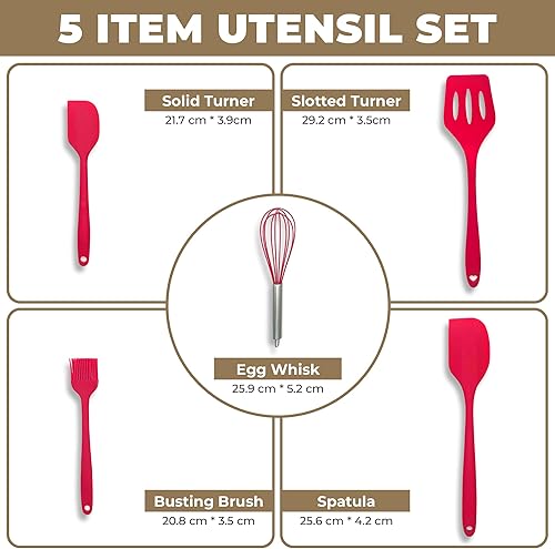 Miniatura 3 de Juego de utensilios de cocina de silicona, resistentes al calor, antiadherentes, sin BPA, aptos para lavavajillas, utensilios de cocina esenciales