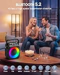 Machine de Karaoké pour adultes Enfants, Haut-parleur Bluetooth portable avec 2 Microphones sans fil avec lumières, PA Système de soutien des partis d'origine USB/TF/REC/FM/AUX(Aucun écran inclus)
