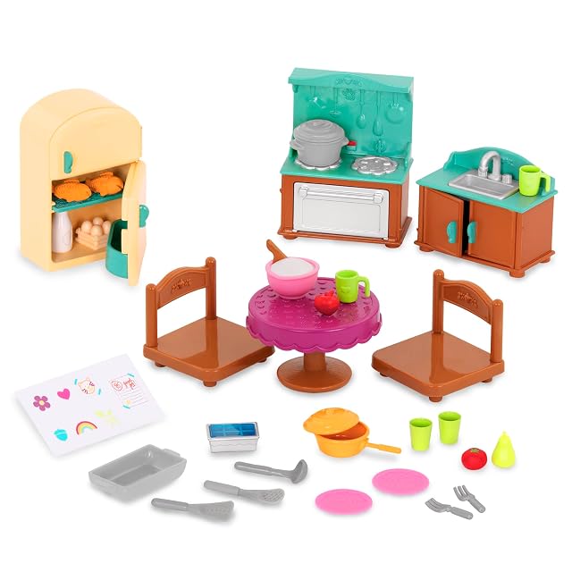 Li’l Woodzeez Juego de Cocina campestre con Muebles y Accesorios