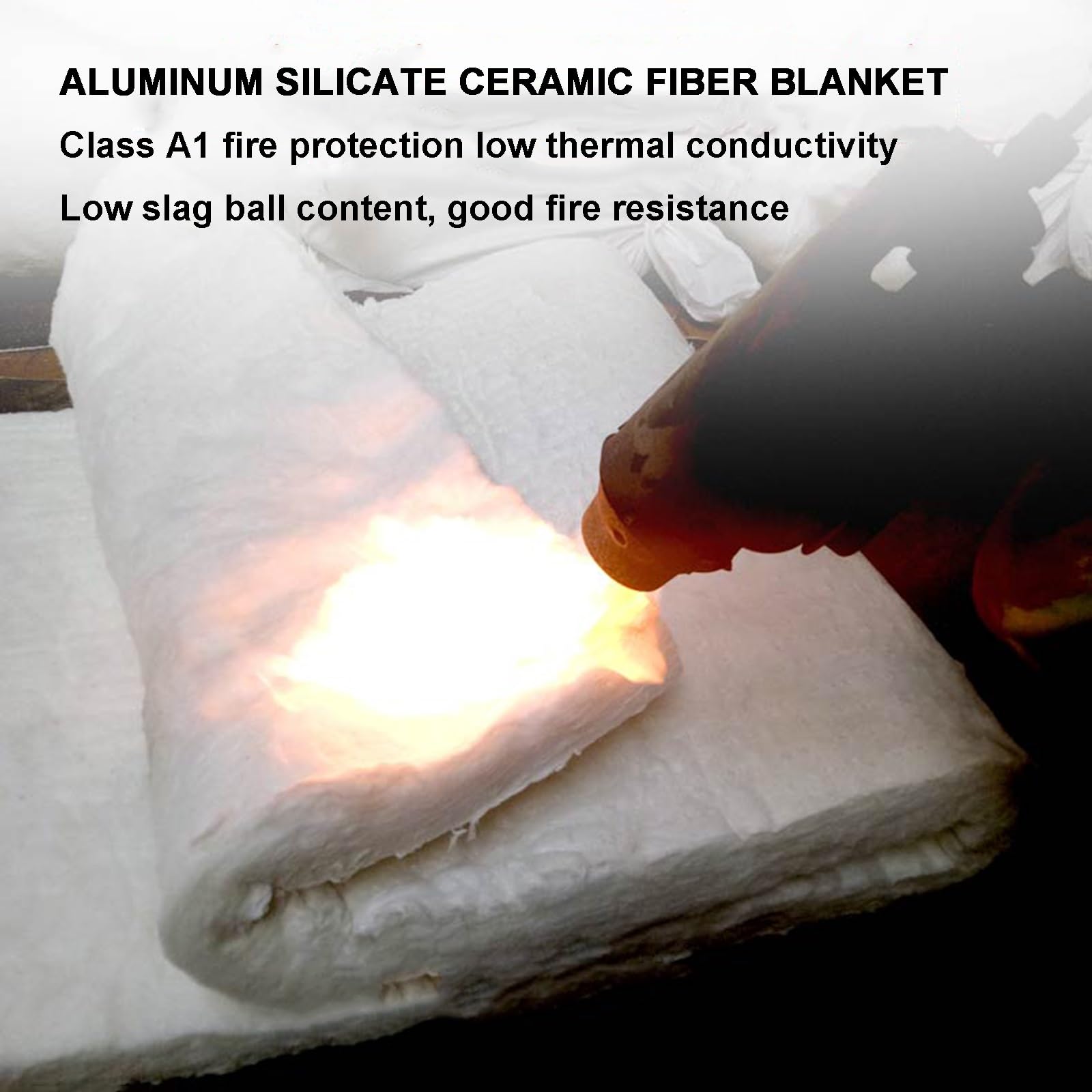 Aislamiento De Fibra Cerámica, Manta Aislante Ignífuga, Regulación De Temperatura, Resistencia Al Calor. Ideal Para Hornos, Soldadura. Protección Contra El Fuego Hasta 2400F(10MM)