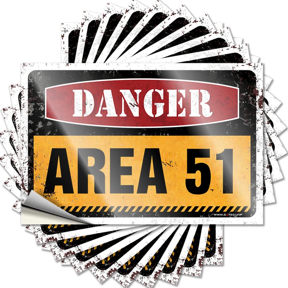 Fall Outdoor Decorations, Decals Girls Bottle Warning Area 51 No Trespassing | Tiny Waterproof Vinyl Stickers(12X18CM)