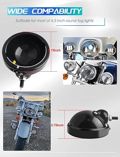 Miniatura 4 de Carcasa de luz antiniebla LED de 4.5 pulgadas, soporte de cubo compatible con Harley Davidson motocicleta Tousing Electra Glide