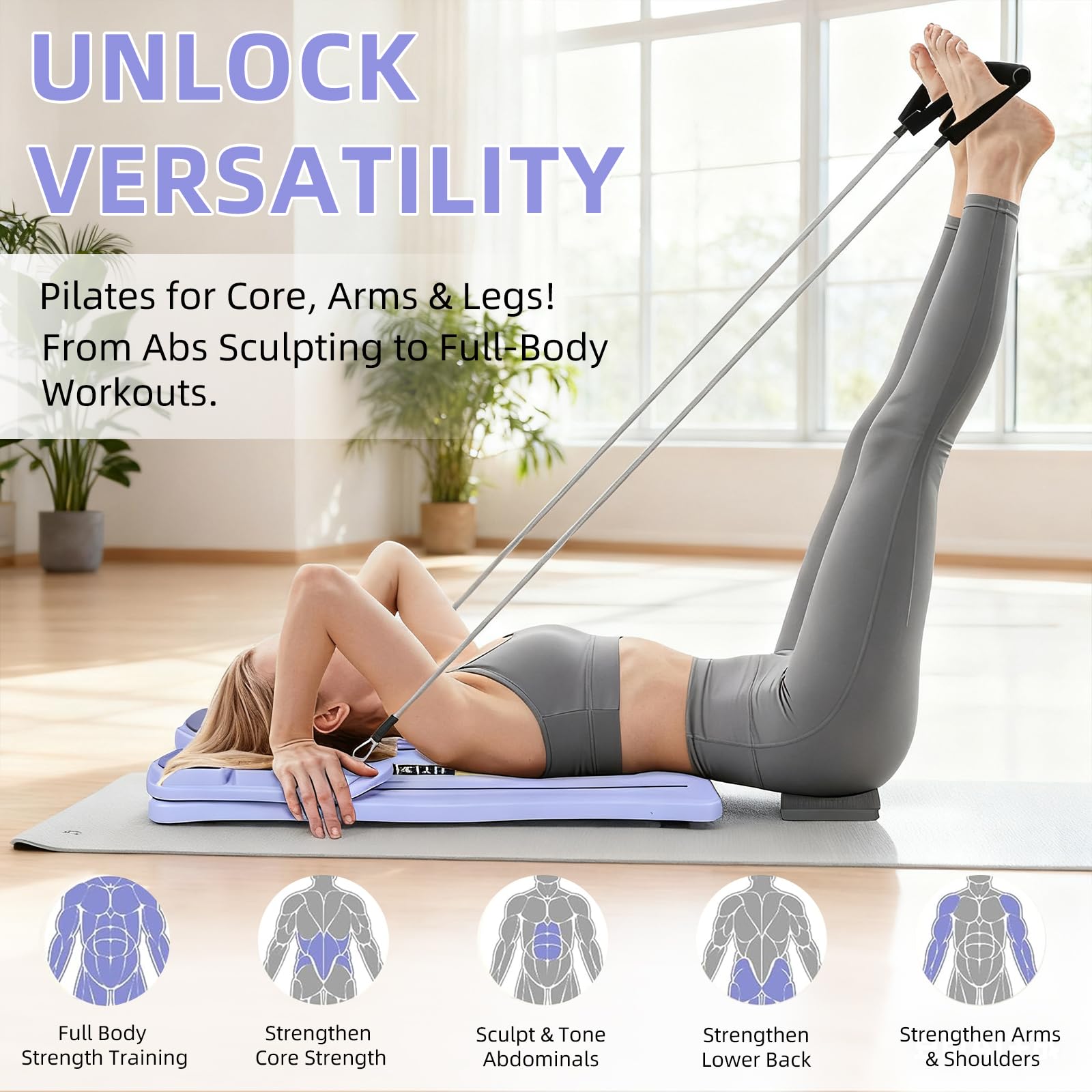 Pilates Board Pilates Gerät für Home Workout Und Training Zuhause Vielseitiger Trainer für Gesundheitstraining Gym Zuhause Cardio Yoga Workout