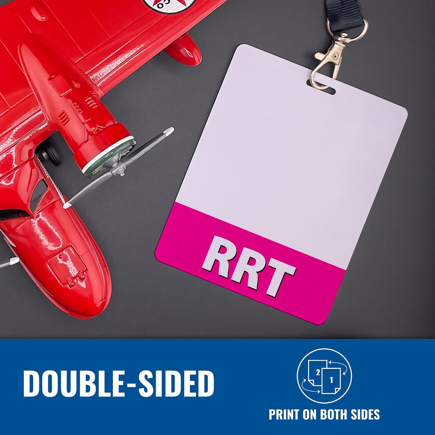 RRT Badge Buddy Rapid Response Team Horizontal Oversized Bright Pink Heavy Duty 20 Pcs - Spill & Tear Proof - Double Sided Made in USA